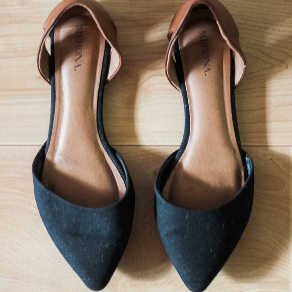 Target Merona Black and Tan Flats